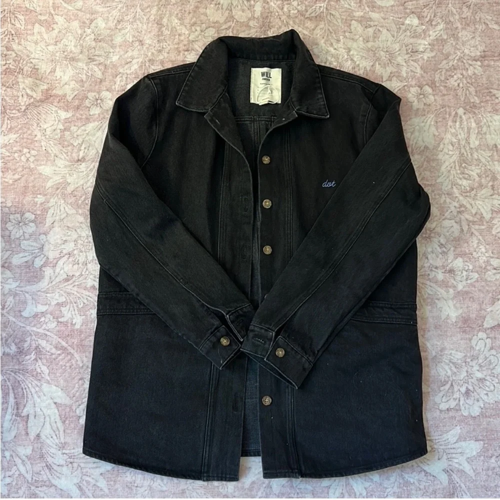 Sezane Will Jacket in Black Denim Size M - Picture 2 of 7